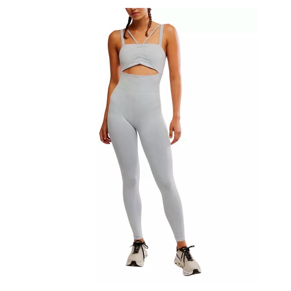 FP Movement by Free People Light Gray Leggings Jumpsuit